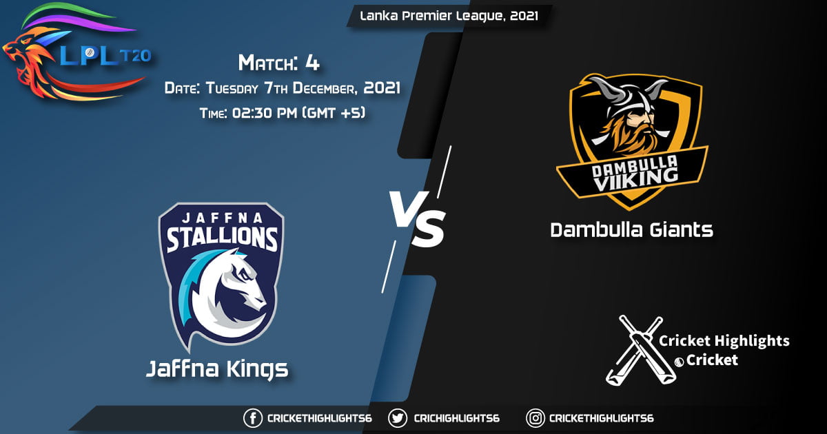 JK vs DG, Live Scorecard, Match 4, December 7, 2021, Live Cricket Score, Lanka Premier League, 2021