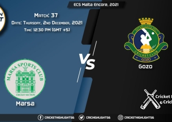 MAR vs GOZ, Live Scorecard, Match 37, December 2, 2021, Live Cricket Score, ECS Malta Encore, 2021