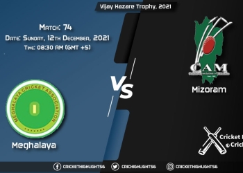 MEG vs MIZ, Live Scorecard, Match 74, December, 12, 2021, Live Cricket Score, Vijay Hazare Trophy, 2021