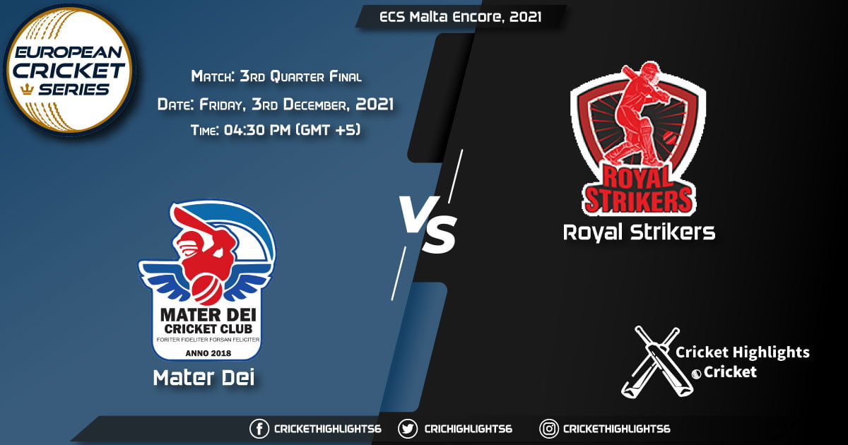 MTD vs RST, Live Score Match 3rd Quarter Final Playing 11 Live Match Today, December 3, 2021, ECS Malta Encore, 2021