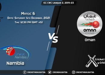 NAM vs OMN, Live Scorecard, Match 6, December 4, 2021, Live Cricket Score, ICC CWC League 2, 2019-23
