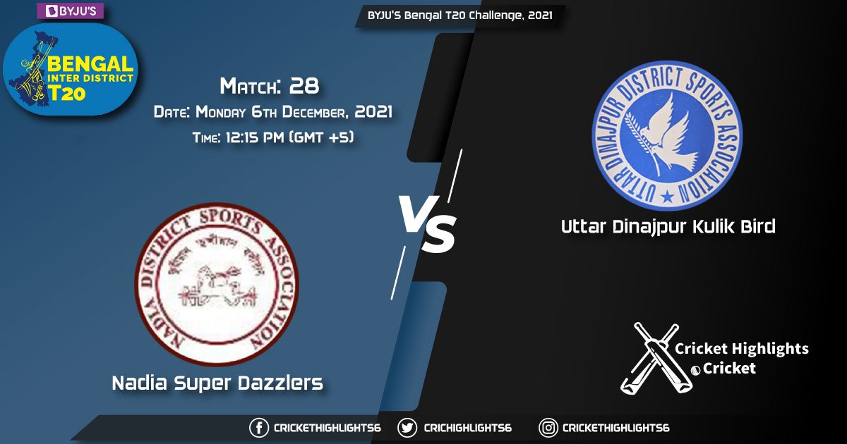 NSD vs UDK, Live Scorecard, Match 28th, December 6, 2021, Live Cricket Score, BYJU'S Bengal T20 Challenge, 2021