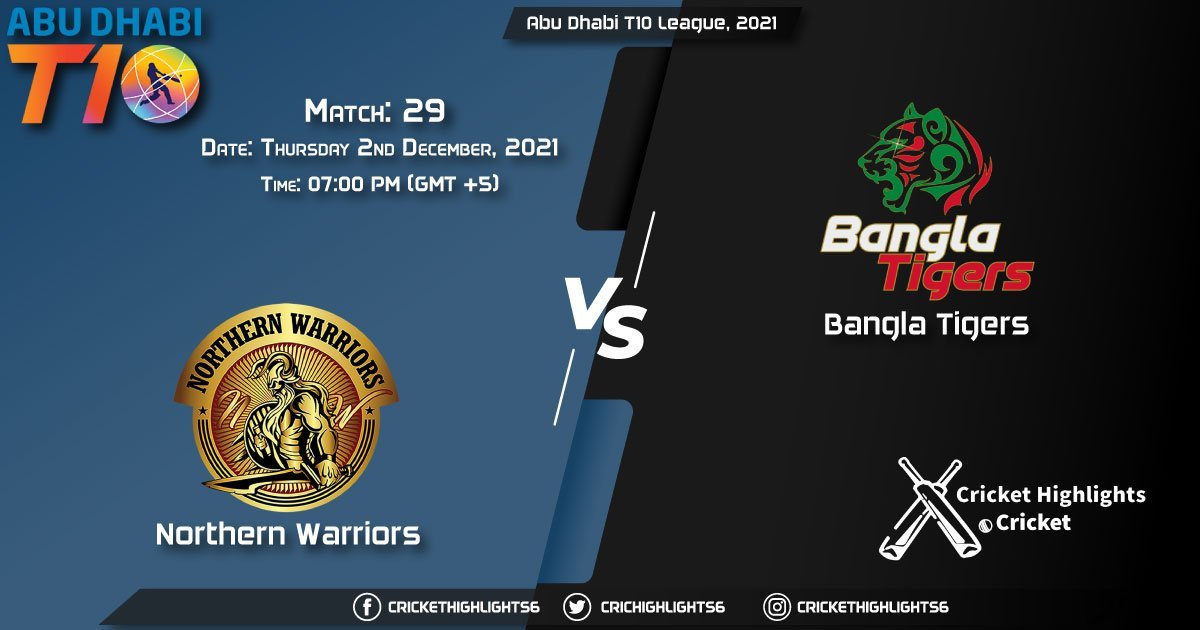NW vs BT, Live Scorecard, Match 29, December 2, 2021, Live Cricket Score, Abu Dhabi T10 League, 2021