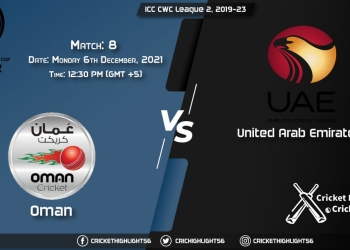 OMN vs UAE, Live Scorecard, Match 8th, December 6, 2021, Live Cricket Score, ICC CWC League 2, 2019-23