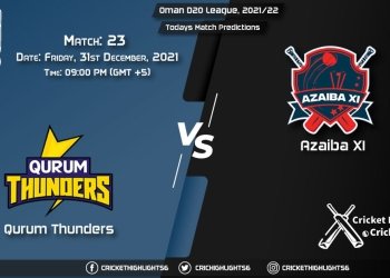 Oman D20 League, 202122, Match 23 QUT vs AZA, Playing 11 & Today's Match Predictions