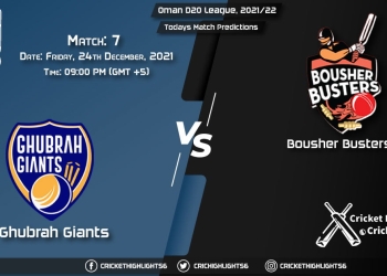Oman D20 League, 202122, Match 7 GGI vs BOB, Playing 11 & Today's Match Predictions