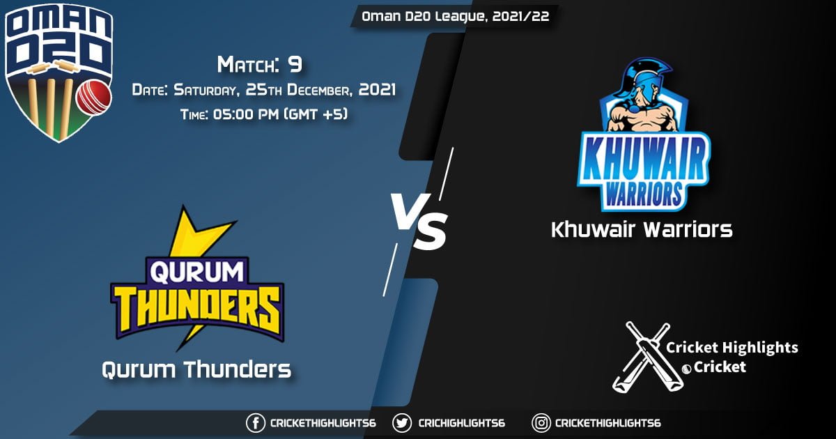 QUT vs KHW, Live Scorecard, Match 9, December 25, 2021, Live Cricket Score, Oman D20 League, 202122