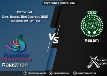 RJS vs ASM, Live Scorecard, Match 60, December, 12, 2021, Live Cricket Score, Vijay Hazare Trophy, 2021