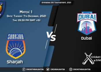 SHA vs DUB, Live Scorecard, Match 1, December 7, 2021, Live Cricket Score, Emirates D10 Tournament, 2021