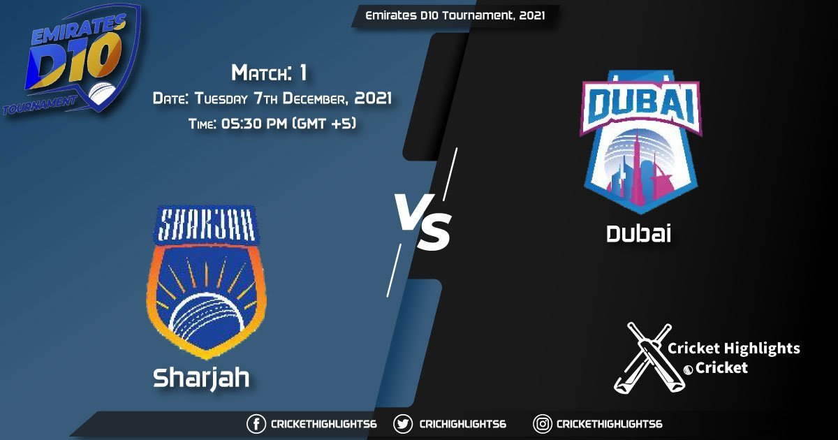 SHA vs DUB, Live Scorecard, Match 1, December 7, 2021, Live Cricket Score, Emirates D10 Tournament, 2021