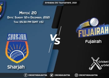 SHA vs FUJ, Live Scorecard, Match 20, December 12, 2021, Live Cricket Score, Emirates D10 Tournament, 2021