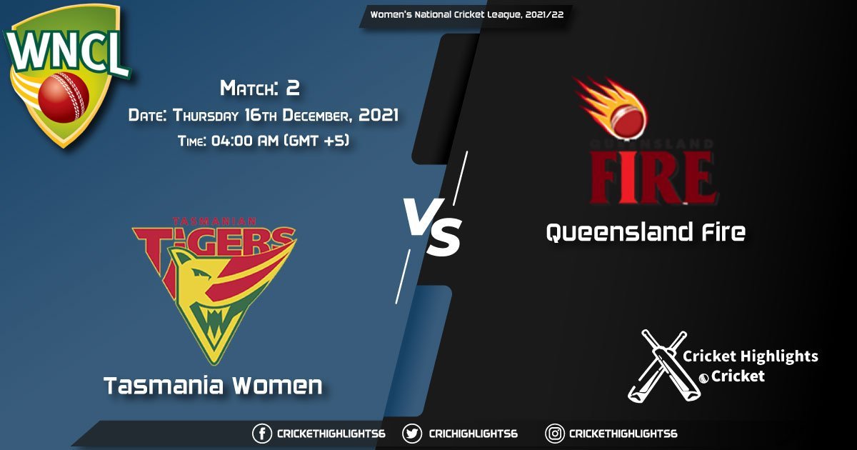 TAS-W vs QUN-W, Live Scorecard, Match 2, December 16, 2021, Live Cricket Score, Women's National Cricket League, 202122