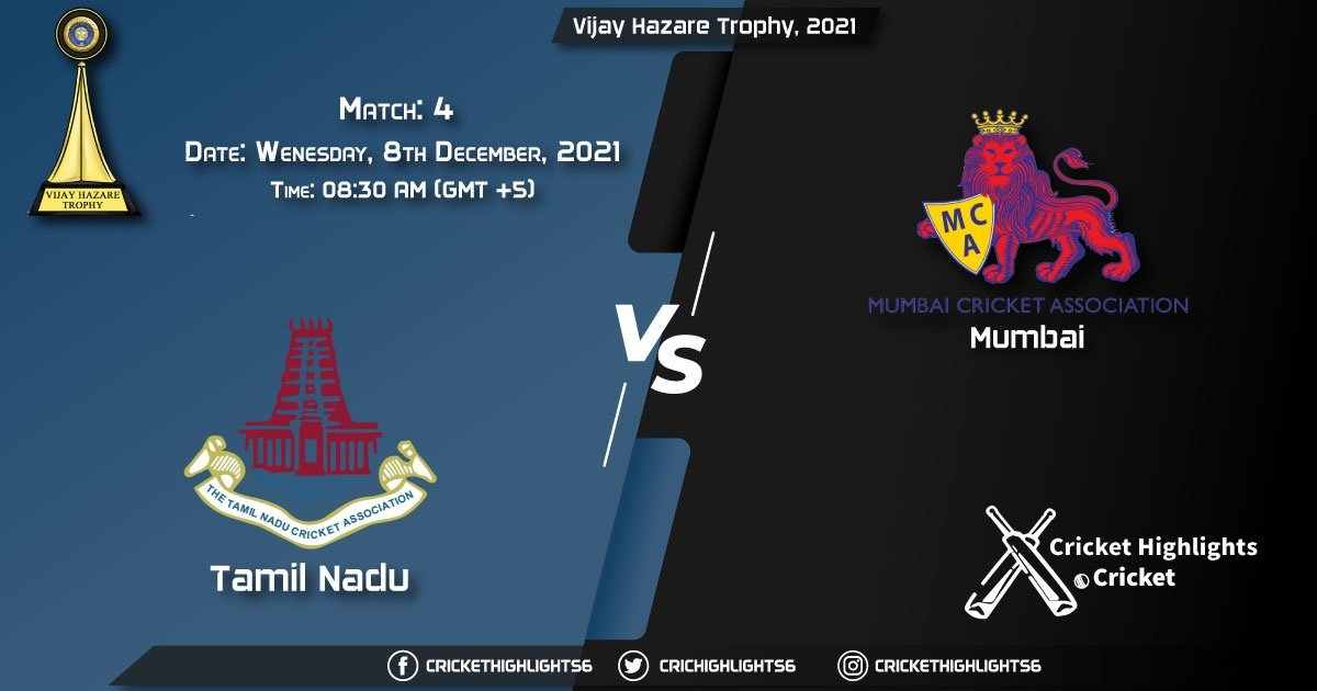 TN vs MUM, Live Scorecard, Match 4, December 8, 2021, Live Cricket Score, Vijay Hazare Trophy, 2021