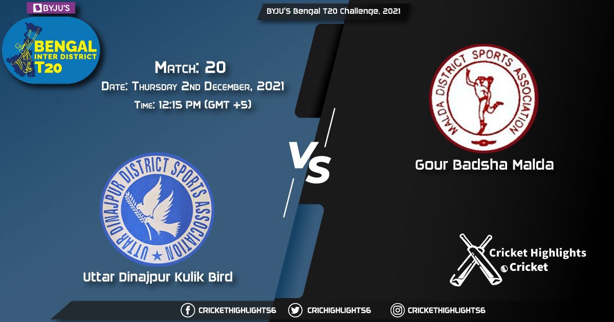 UDK vs GBM, Live Scorecard, Match 20, December 2, 2021, Live Cricket Score, BYJU'S Bengal T20 Challenge, 2021