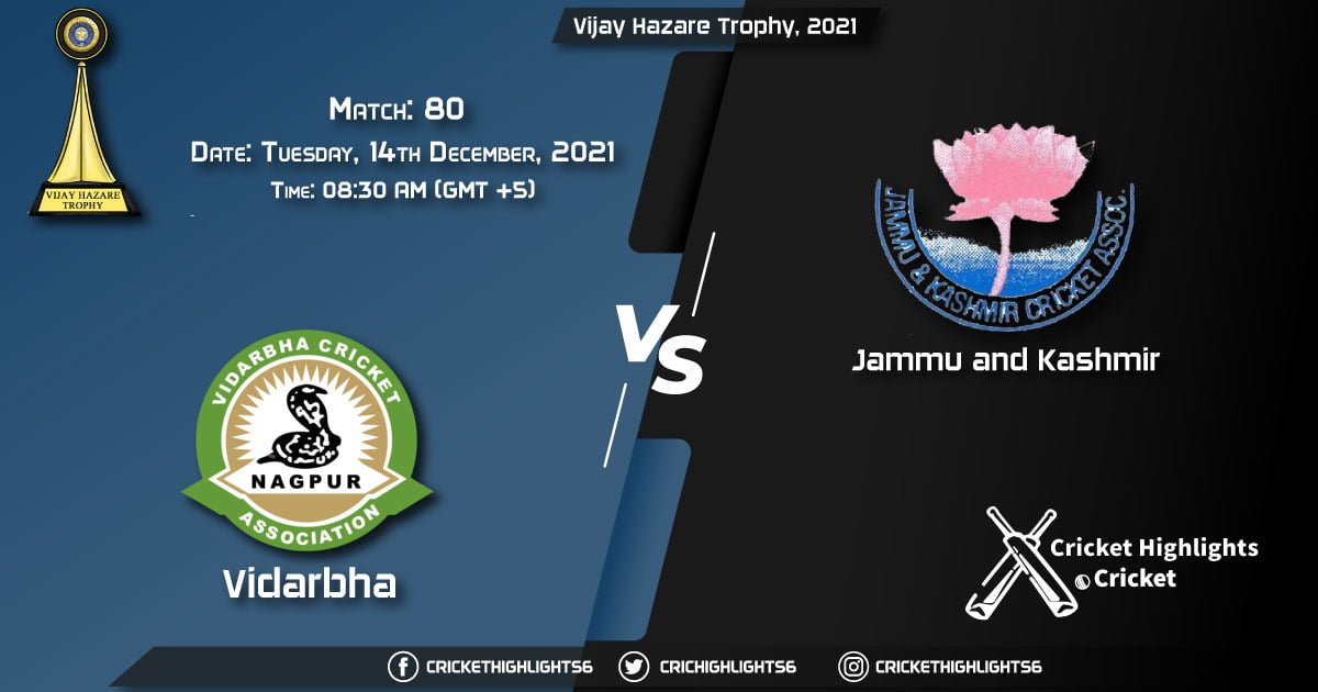VID vs JAM, Live Scorecard, Match 80, December, 14, 2021, Live Cricket Score, Vijay Hazare Trophy, 2021