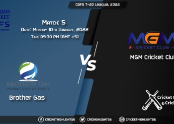 BG vs MGM, Live Scorecard, Match 5, January 10, 2022, Live Cricket Score, CBFS T-20 League, 2022