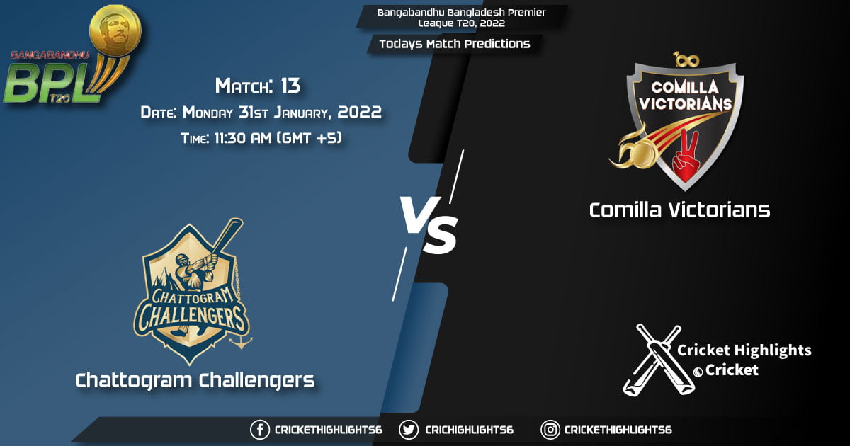 Bangabandhu Bangladesh Premier League T20, 2022, Match 13 CCH vs COV, Playing 11 & Today's Match Predictions