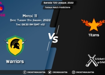 Baroda T20 League, 2022, Match 11 WAR vs TIT, Playing 11 & Today's Match Predictions
