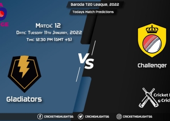 Baroda T20 League, 2022, Match 12 GLA vs CHA, Playing 11 & Today's Match Predictions
