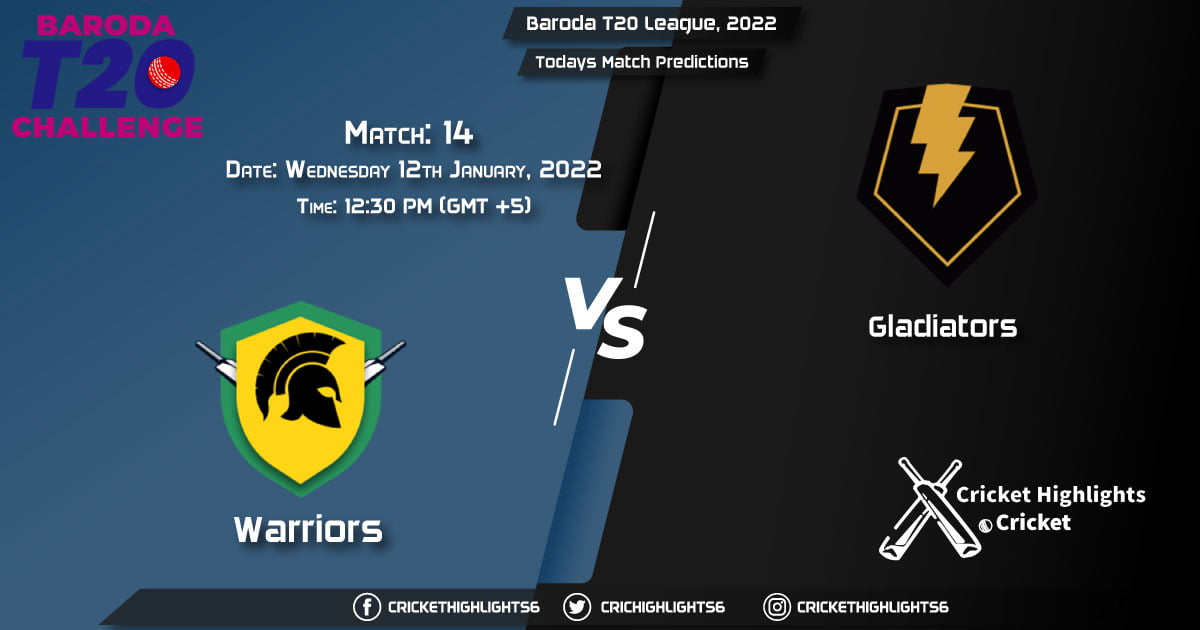 Baroda T20 League, 2022, Match 14 WAR vs GLA, Playing 11 & Today's Match Predictions