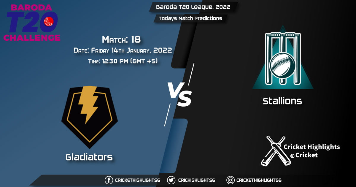 Baroda T20 League, 2022, Match 18 GLA vs STA, Playing 11 & Today's Match Predictions