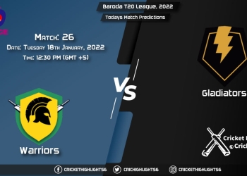Baroda T20 League, 2022, Match 26 WAR vs GLA, Playing 11 & Today's Match Predictions