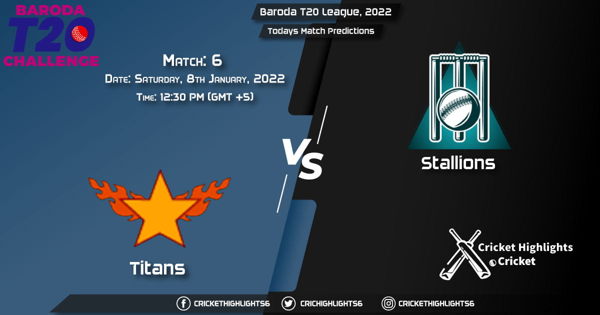 Baroda T20 League, 2022, Match 6 TIT vs STA, Playing 11 & Today's Match Predictions