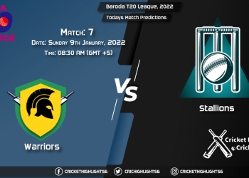 Baroda T20 League, 2022, Match 7 WAR vs STA, Playing 11 & Today's Match Predictions