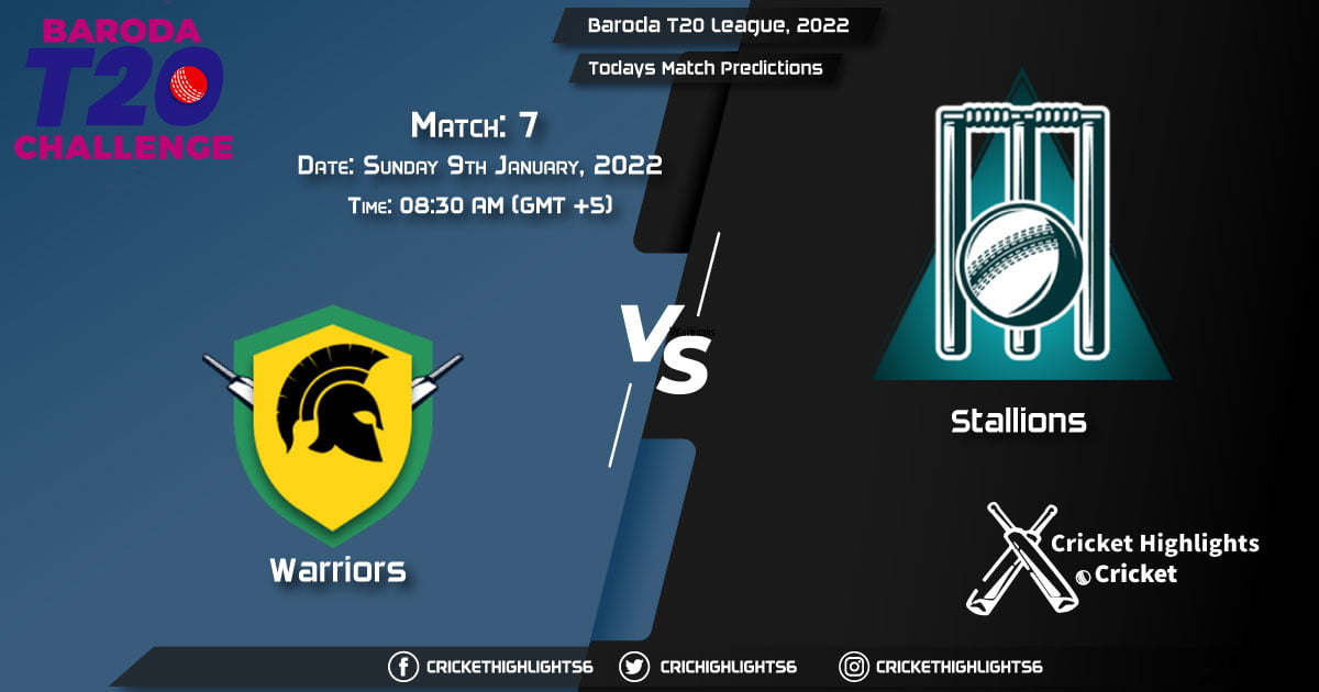 Baroda T20 League, 2022, Match 7 WAR vs STA, Playing 11 & Today's Match Predictions