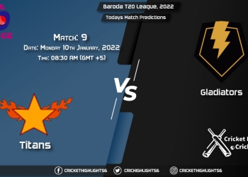 Baroda T20 League, 2022, Match 9 TIT vs GLA, Playing 11 & Today's Match Predictions