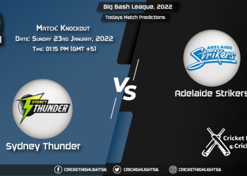 Big Bash League, 202122, Match Knockout THU vs STR, Playing 11 & Today's Match Predictions