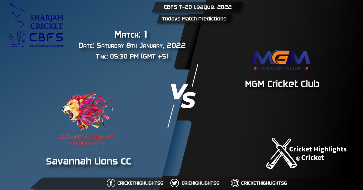 CBFS T-20 League, 2022, Match 1 SAL vs MGM, Playing 11 & Today's Match Predictions