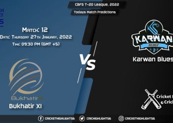CBFS T-20 League, 2022, Match 12 BUK vs KAB, Playing 11 & Today's Match Predictions