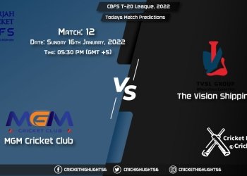 CBFS T-20 League, 2022, Match 12 MGM vs TVS, Playing 11 & Today's Match Predictions