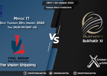 CBFS T-20 League, 2022, Match 17 TVS vs BUK, Playing 11 & Today's Match Predictions