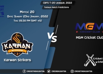 CBFS T-20 League, 2022, Match 20 KAS vs MGM, Playing 11 & Today's Match Predictions