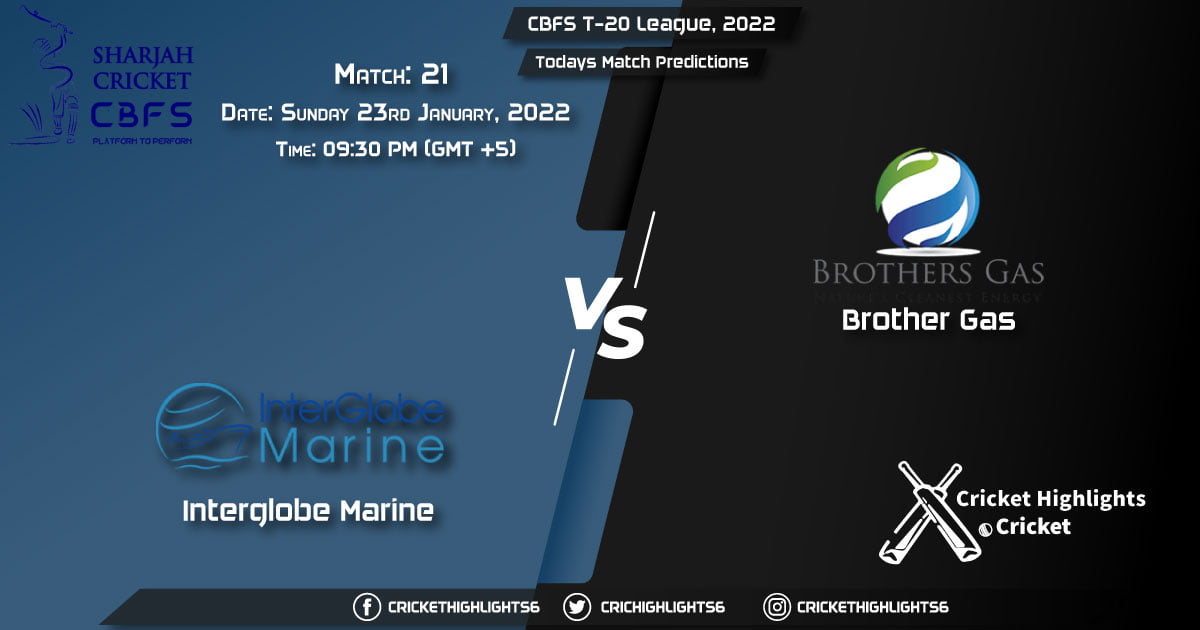 CBFS T-20 League, 2022, Match 21 IGM vs BG, Playing 11 & Today's Match Predictions