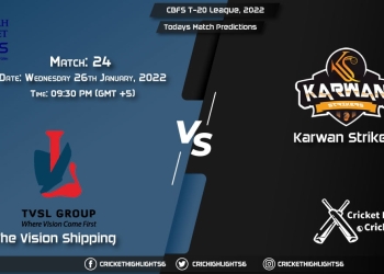 CBFS T-20 League, 2022, Match 24 TVS vs KAS, Playing 11 & Today's Match Predictions
