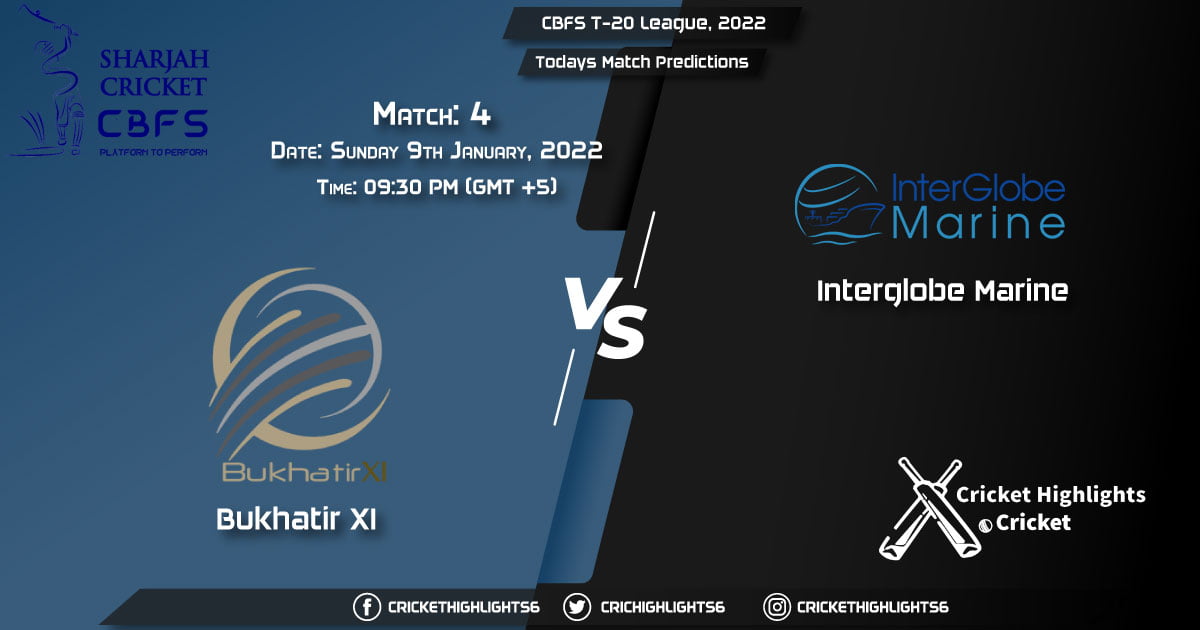 CBFS T-20 League, 2022, Match 4 BUK vs IGM, Playing 11 & Today's Match Predictions