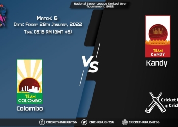 COL vs KDY, Live Scorecard, Match 6, January 28, 2022, National Super League Limited Over Tournament, 2022