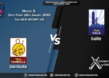 DAM vs GAL, Live Scorecard, Match 5, January 28, 2022, National Super League Limited Over Tournament, 2022