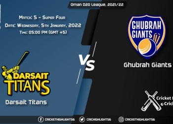 DAT vs GGI, Live Scorecard, Super Four Match 5, January 5, 2022, Live Cricket Score, Oman D20 League, 202122