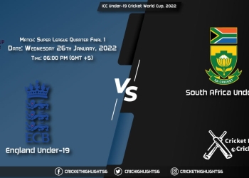 EN-U19 vs SA-U19, Live Scorecard, Match Super League Quarter Final 1, January 26, 2022, ICC Under-19 Cricket World Cup, 2022
