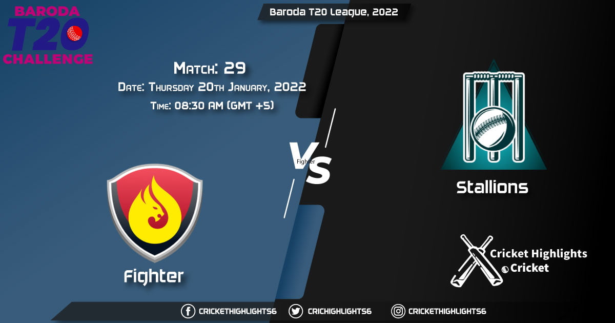 FIG vs STA, Live Scorecard, Match 29, January 20, 2022, Live Cricket Score, Baroda T20 League, 2022