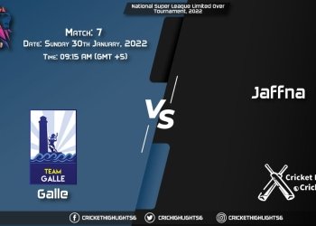 GAL vs JAF, Live Scorecard, Match 7, January 30, 2022, National Super League Limited Over Tournament, 2022