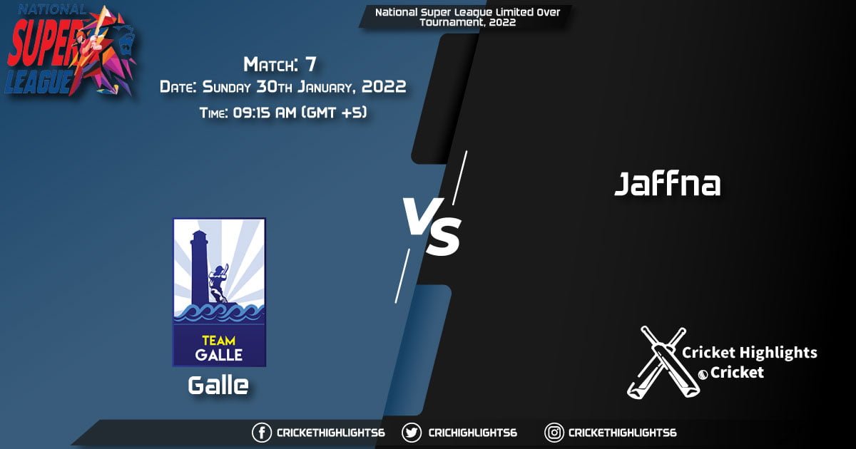 GAL vs JAF, Live Scorecard, Match 7, January 30, 2022, National Super League Limited Over Tournament, 2022