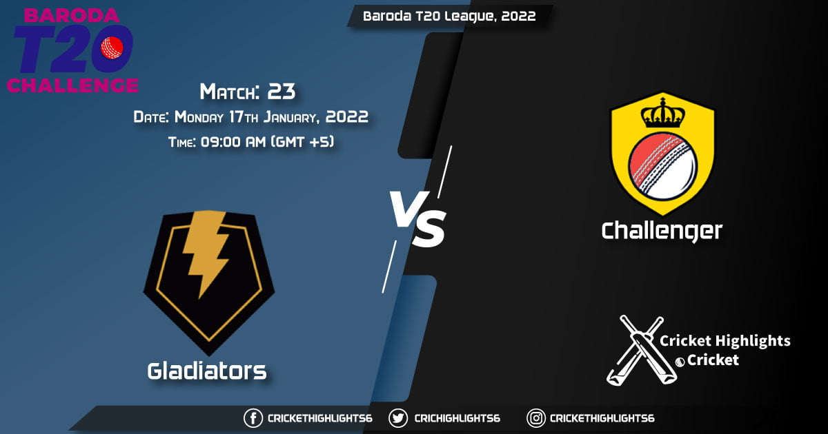 GLA vs CHA, Live Scorecard, Match 23, January 17, 2022, Live Cricket Score, Baroda T20 League, 2022