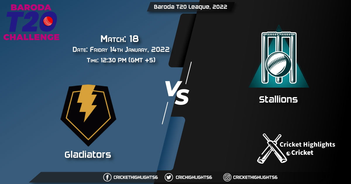 GLA vs STA, Live Scorecard, Match 18, January 14, 2022, Live Cricket Score, Baroda T20 League, 2022