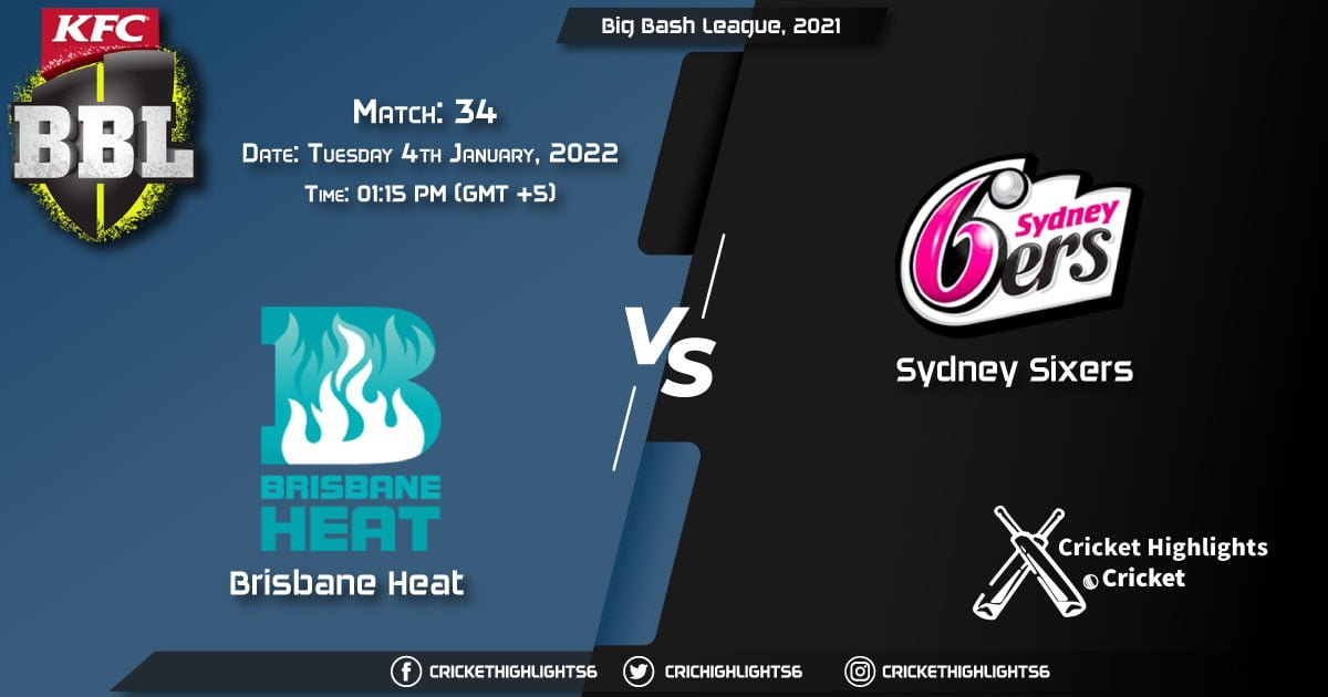 HEA vs SIX, Live Scorecard, Match 34, January 4, 2022, Live Cricket Score, Big Bash League, 202122