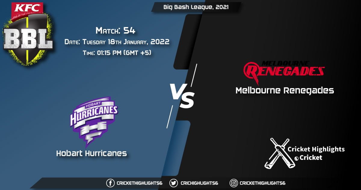 HUR vs REN, Live Scorecard, Match 54, January 18, 2022, Live Cricket Score, Big Bash League, 2021/22